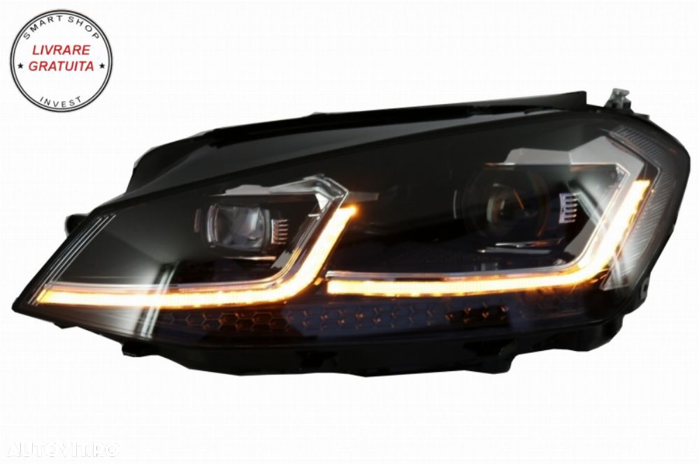 Faruri LED G7.5 Look cu Grila Centrala VW Golf 7 VII G7.5 (2012-2017) Rline Design- livrare gratuita - 14