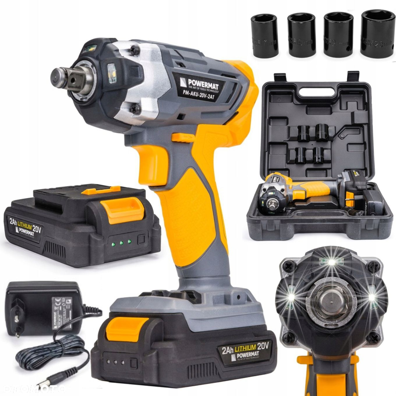 KLUCZ UDAROWY AKUMULATOROWY 20V 350NM 1/2" ADAPTER WALIZKA 4 NASADKI DO KÓŁ - 12