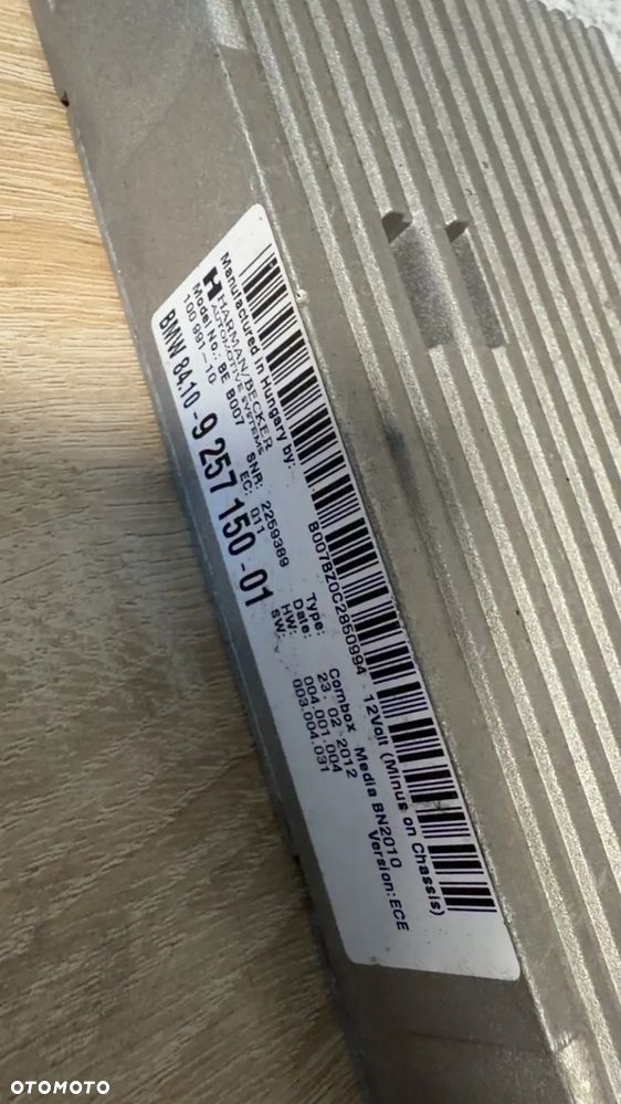 BMW 5 F10 F11 MODUŁ COMBOX MEDIA MODUŁ BLUETOOTH 9257150 - 2