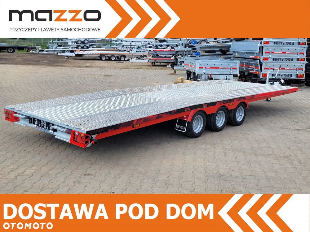 TA-NO DOSTAWA! Laweta Scorpio 600x210cm Przyczepa trzyosiowa z podłogą aluminiową! Koła 10” Kąt najazdu 12° Idealna do przewozu busa, samochodu! DMC 3500kg - 2