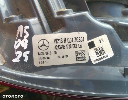 MERCEDES E KLASA SEDAN W213 16+ LAMPA TYLNA LEWA ORYGINAŁ A2139067700 - 12