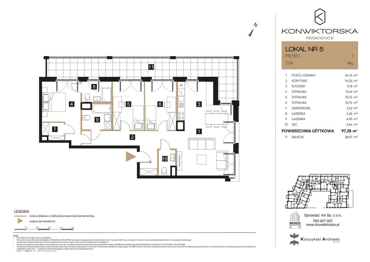 4-pokojowe mieszkanie 97m2 + balkon Bez Prowizji - Pełny obrazek: 2/15