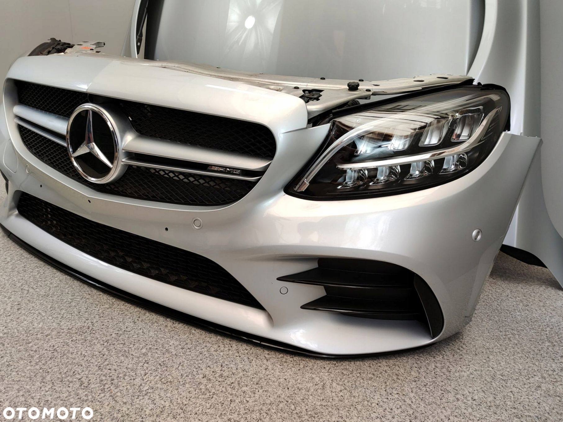 MERCEDES W205 LIFT C43 AMG PRZÓD ZDERZAK BŁOTNIKI CHŁODNICE LAMPY MASKA - 3