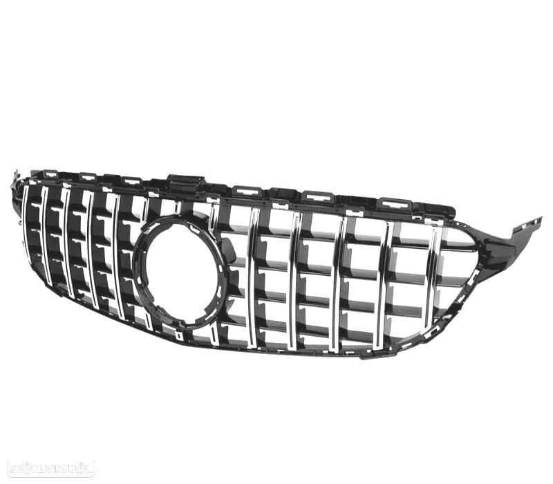 GRELHA DIANTEIRA MERCEDES W205 AMG 19- LOOK AMG GT PRATEADO - 2