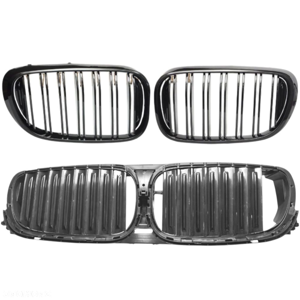 ATRAPA NERKI GRILL BMW 7 G11 G12 2015+ CZARNE ŻALUZJA KIEROWNICA POWIETRZA - 1