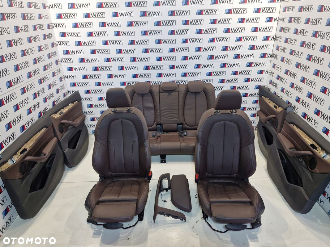 BMW X1 F48 FOTELE SKÓRA KANAPA BOCZKI SPORT SPORTSITZE BRĄZOWE GRZANE EU - 1