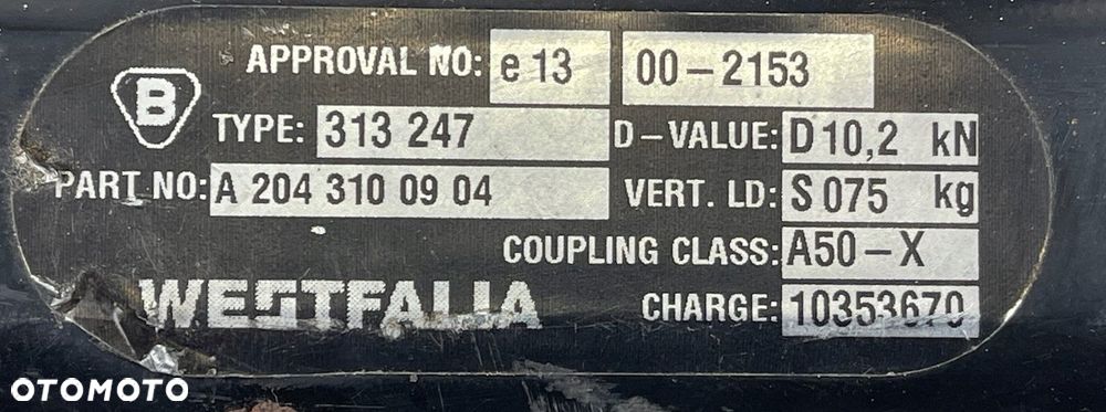 MERCEDES 204 KOMBI HAK HOLOWNICZY ELEKTRYCZNY ORYGINAŁ A2043100904 - 10