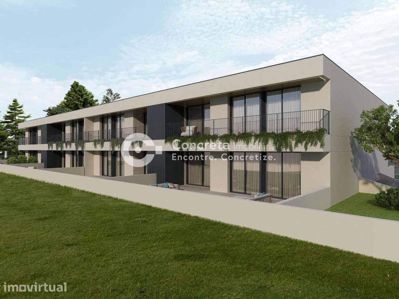 Apartamento T1 novo com logradouro e piscina em Alvelos, Barcelos - Grande imagem: 2/26