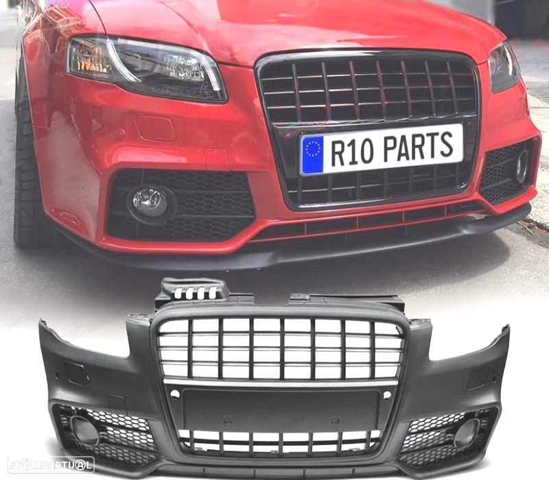 PARA-CHOQUES FRONTAL AUDI A4 B7 04-08 LOOK S-LINE PRETO PDC - 1