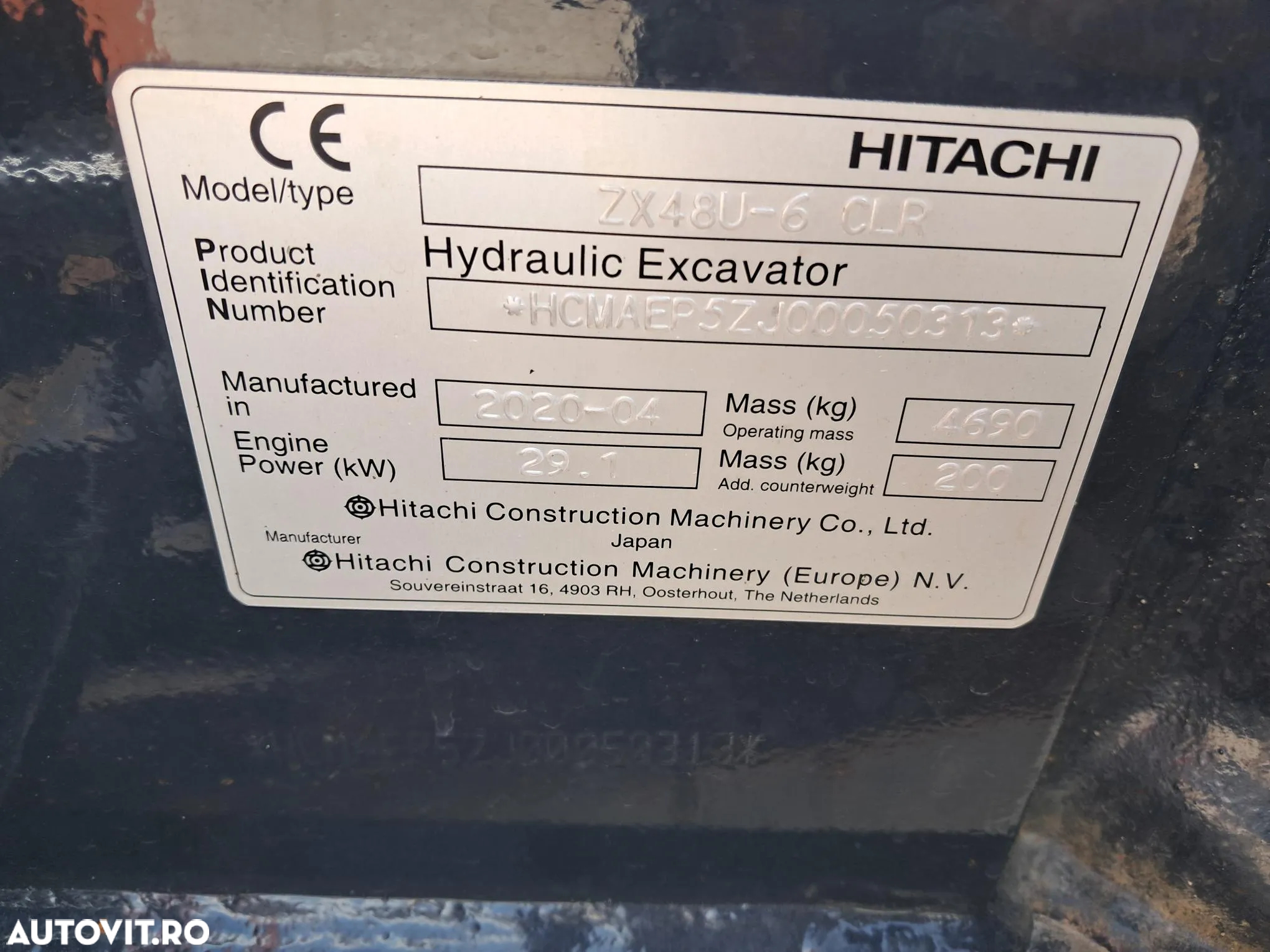 Hitachi ZX48U-6 ZAXIS 48U DOUA CUPE SI LAMA TIP BULDOZER - 30