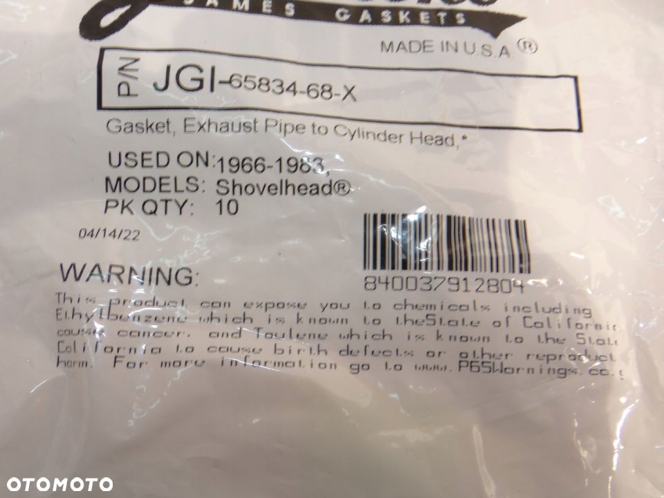 Harley Shovelhead Uszczelka Kolektora Wydechu - 4