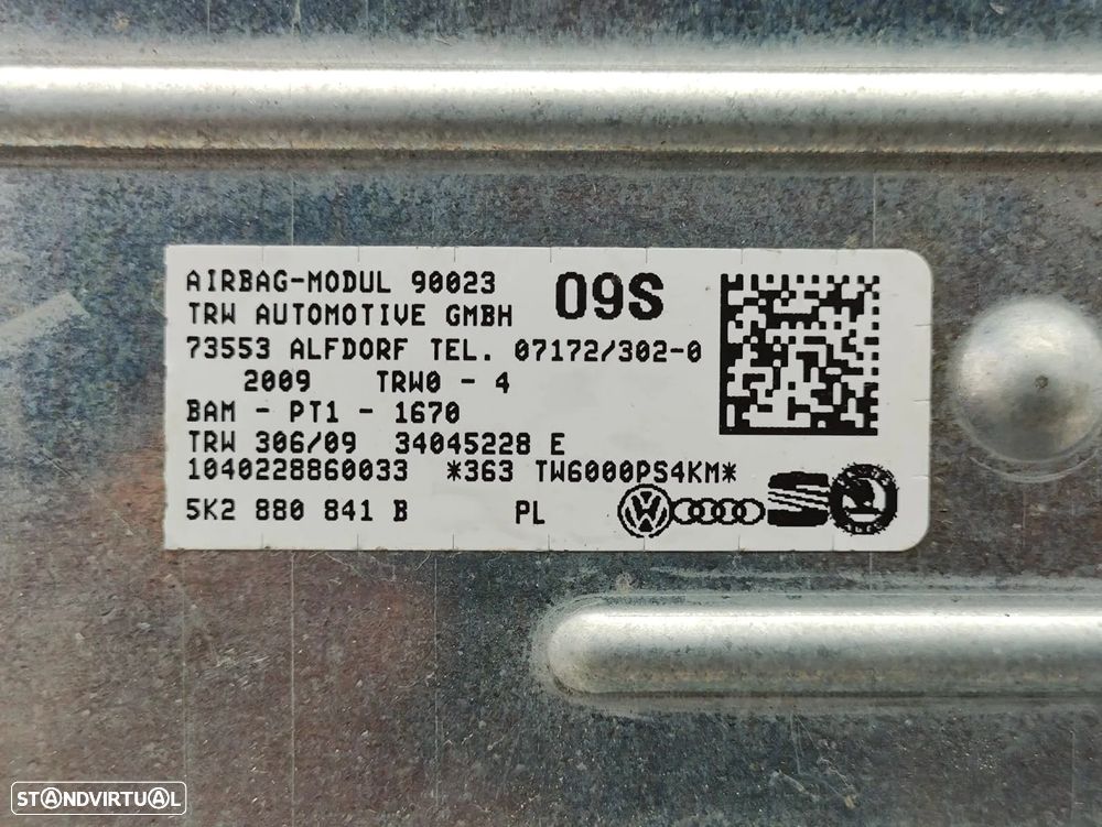 Airbag Lateral Joelho Condutor Original VW Volkswagen Golf 6 MK6 5K2880841B 2008 - 2012 - 8