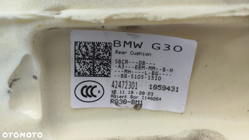 KANAPA SIEDZISKO OPARCIE ZAGŁÓWKI TYŁ SKÓRA BEŻOWA KREMOWA BMW G30 M-PAKIET SPORT - 10