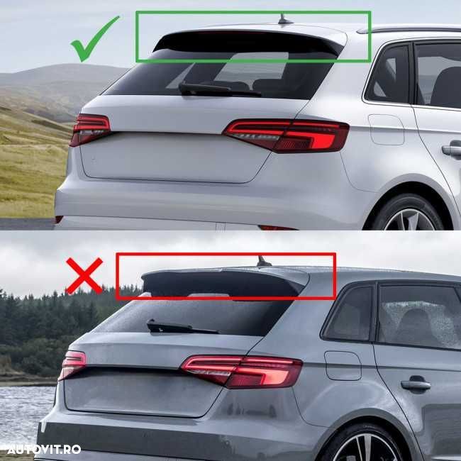 Eleron Luneta Portbagaj Spoiler RS Style ptr AUDI A3 8V, Negru Lucios - 7