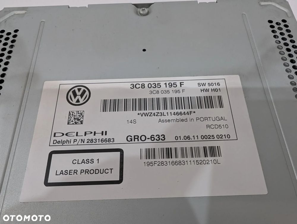 VW PASSAT B7 TOURAN TIGUAN GOLF VI RADIO CD 3C8035195F - 5