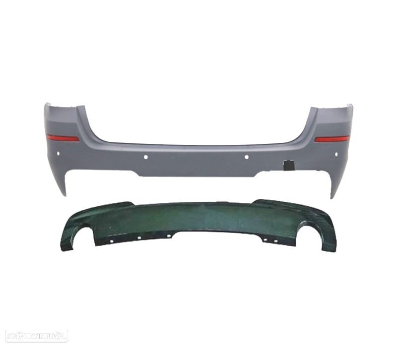 PARA-CHOQUES TRASEIRO BMW F11 TOURING LOOK M PDC DUPLA SAÍDA - 2