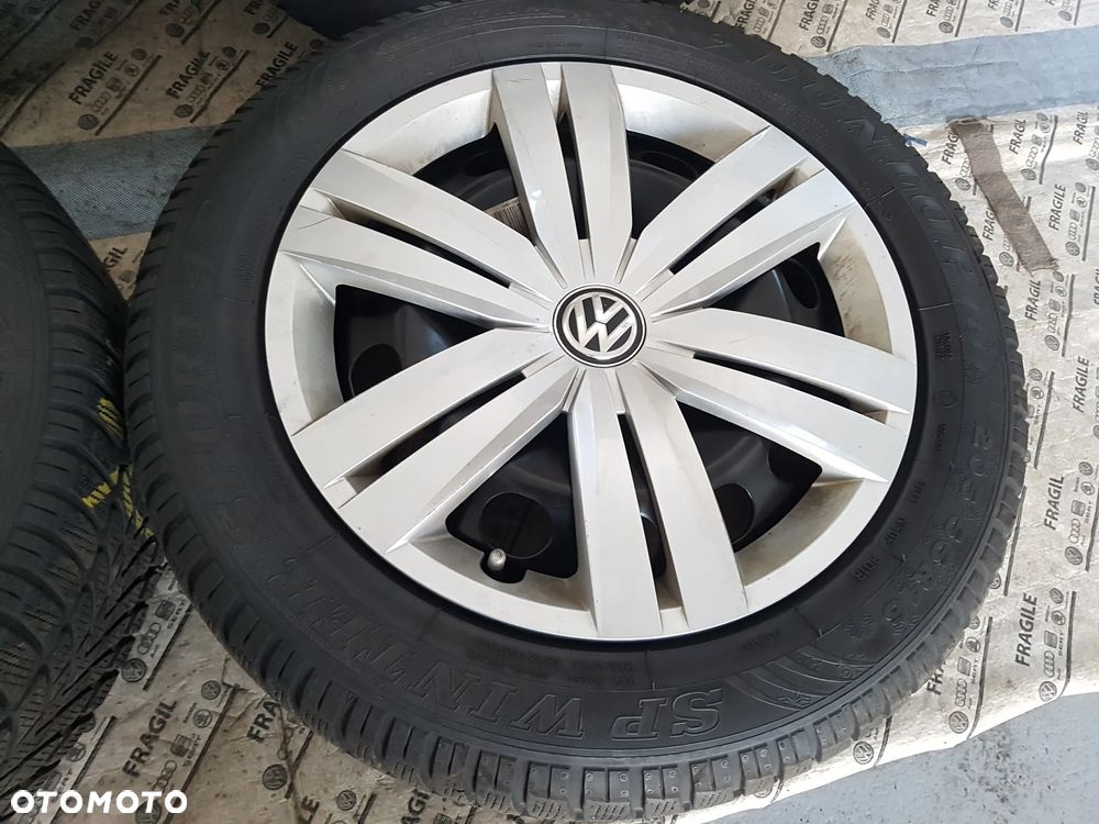 KOŁA ZIMOWE KOŁPAKI 205/55R16 VW GOLF CADDY PASSAT JETTA SKODA  AUDI 5X112 - 18