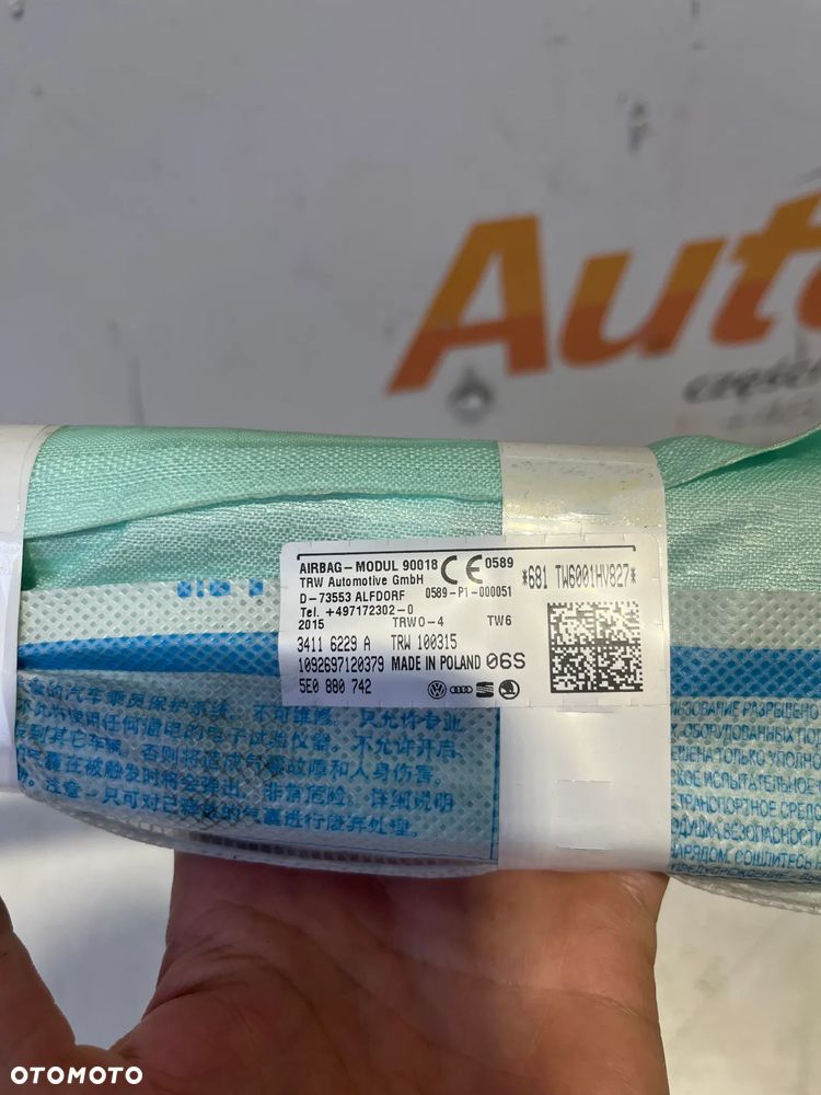 SKODA OCTAVIA III 2015 AIRBAG KURTYNA PRAWA 5E0880742 - 3