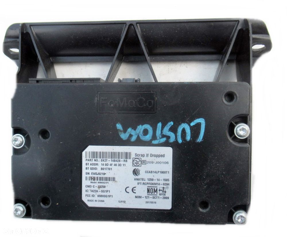 FORD TRANSIT CUSTOM MODUŁ STERWONIK BLUETOOTH EK2T14B428RB - 2