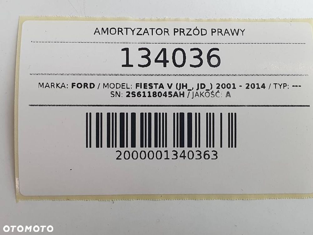 MCPHERSON AMORTYZATOR PRZÓD PRAWY FORD FIESTA V MK5 2S6118045AH - 8