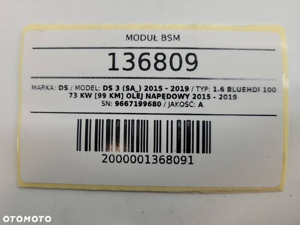 MODUŁ STEROWNIK BSM CITROEN DS3 1.6 BLUEHDI 9667199680 EUROPA - 8