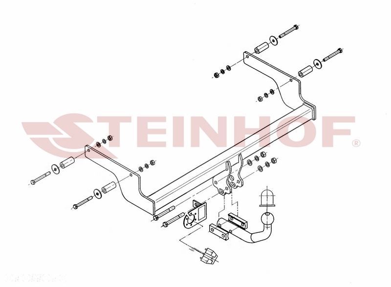 Hak Holowniczy  + WIĄZKA 7PIN do Dacia Logan Sedan od 2004 do 2013 - 2