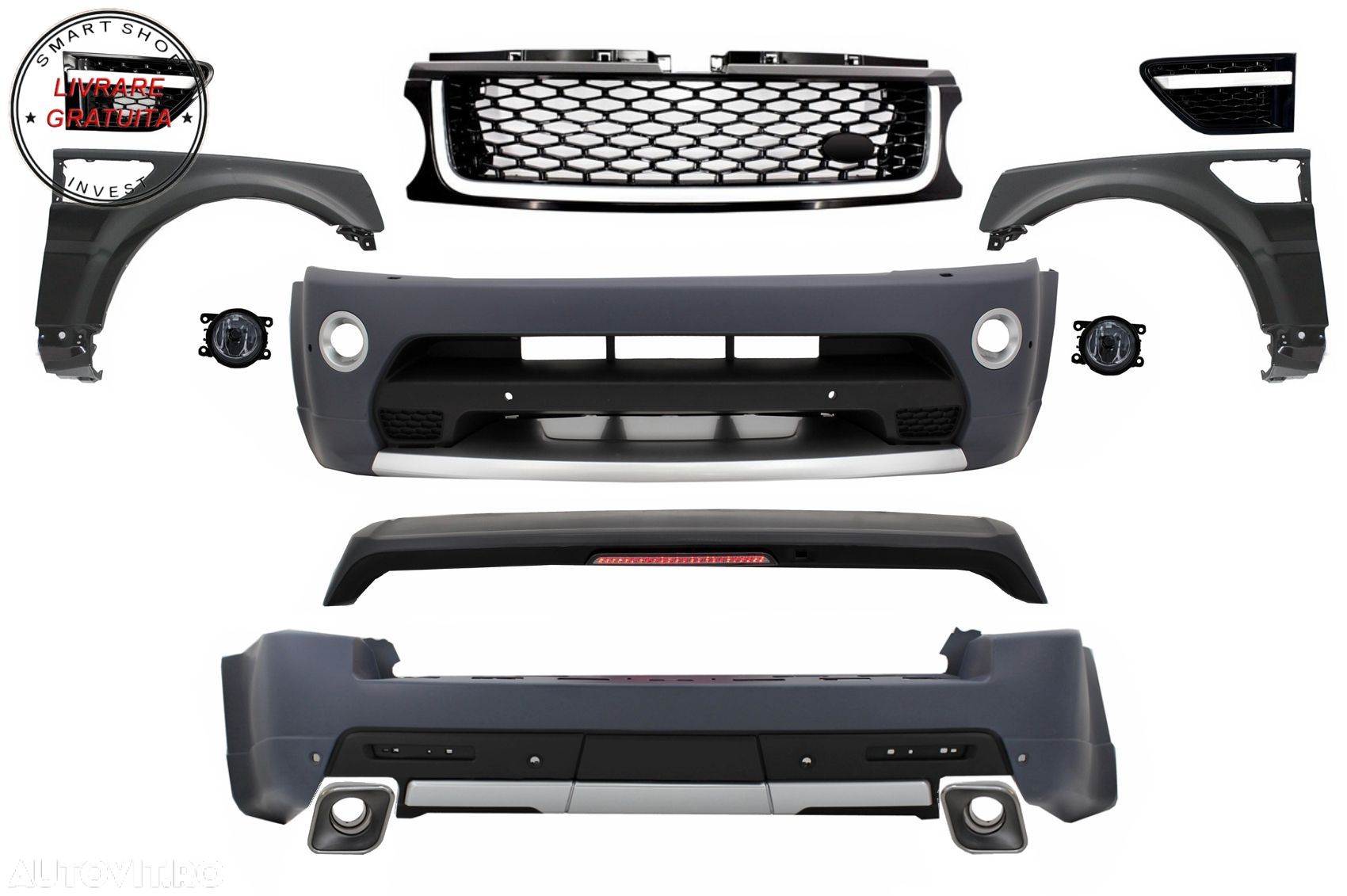Pachet Exterior cu Aripi Laterale Land Range Rover Sport L320 Facelift (2009-2013)- livrare gratuita - 1