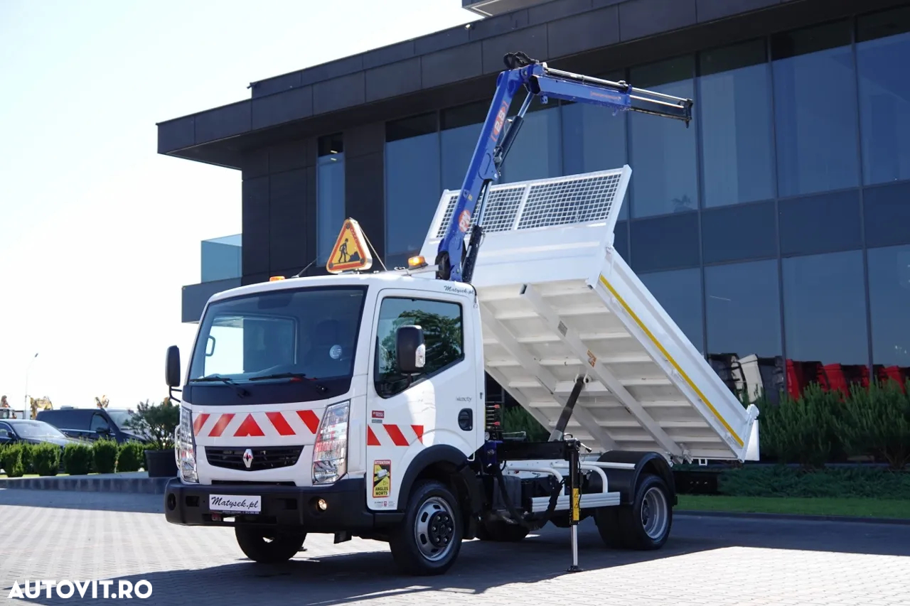 Renault MAXITY 140 DXI / 2.5 D / BASCULATOR – 3.1M + HDS PM 2821 / DUBLU / IMPORTAT / CONTRACT DE SERVICE POST-SERVICE - 2