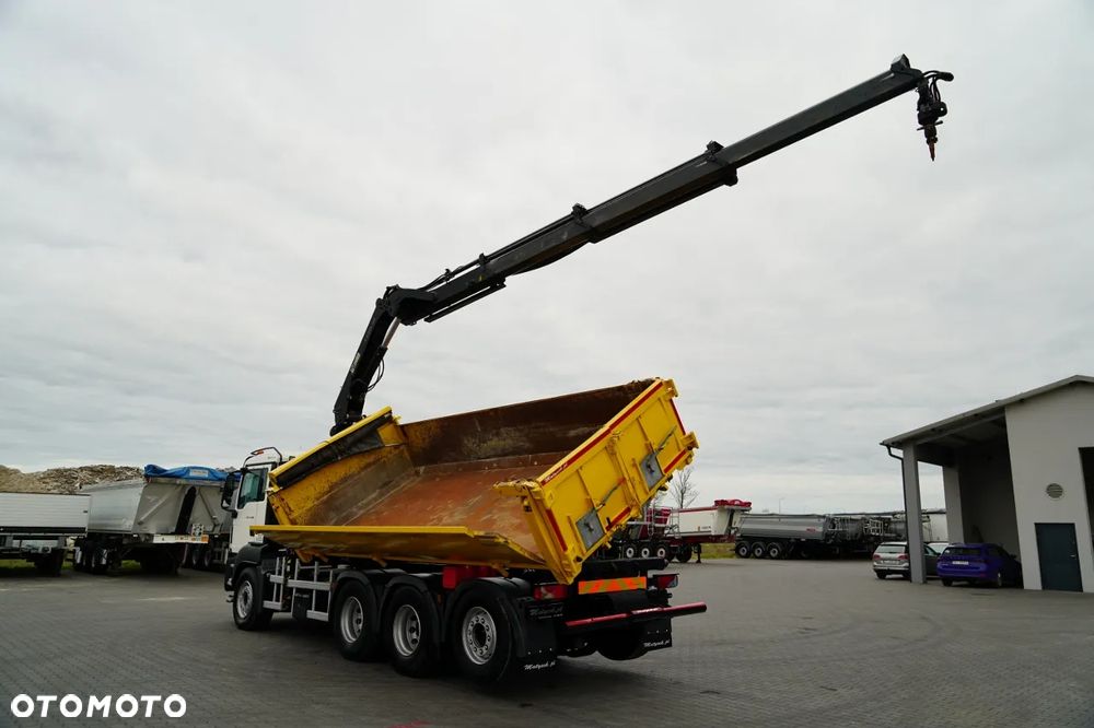 MAN TGS 32.400 / 8x4 / TRIDEM / WYWROTKA 2 STRONNA / HYDROBURTA / BORDMATIC + HDS HIAB 188 E-3D / ROTATOR  / PILOT / EURO 6 - 8