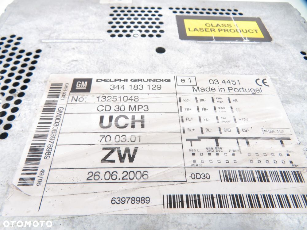 RADIO CD30 OPEL ASTRA III H 13251048 344183129 13238548 - 7