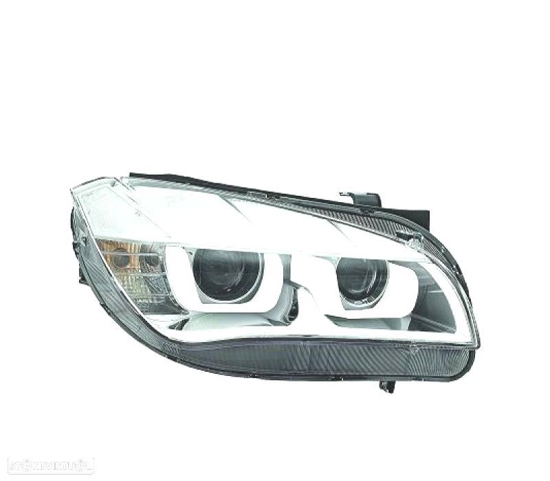 FARÓIS FRONTAIS BMW X1 E84 LCI 12-14 FUNDO CROMADO - 1