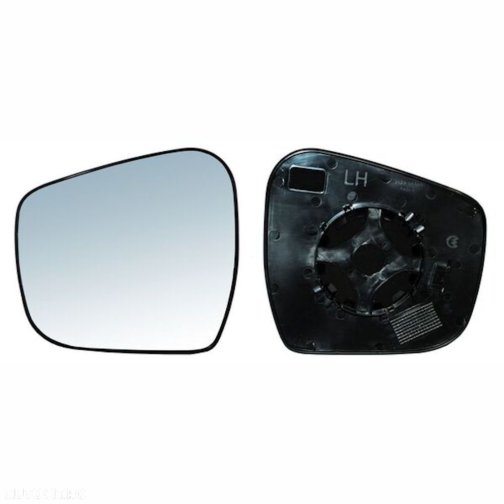 Geam oglinda exterioara cu suport fixare Nissan Navara (D23), 2016-, partea Stanga, sticla convexa; geam cromat, Aftermarket - 1
