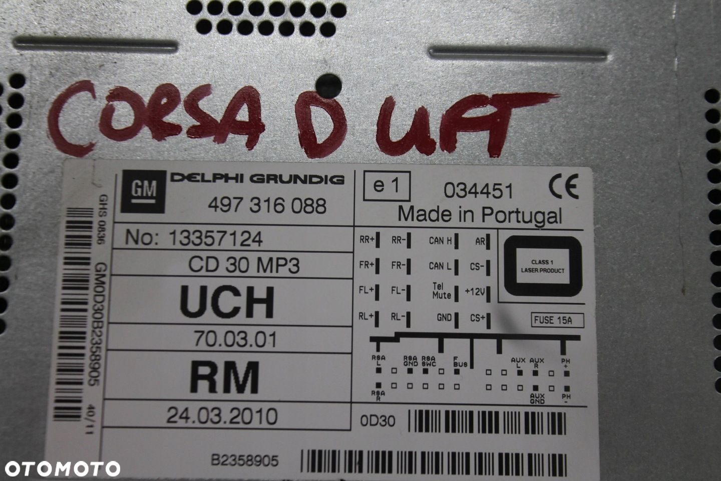 RADIO CD CD30 MP3 FABRYCZNE 13357124 OPEL CORSA D LIFT 11-14 - 3