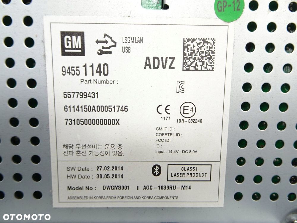 radio cd opel mokka 12-16 r. 94551140 - 7