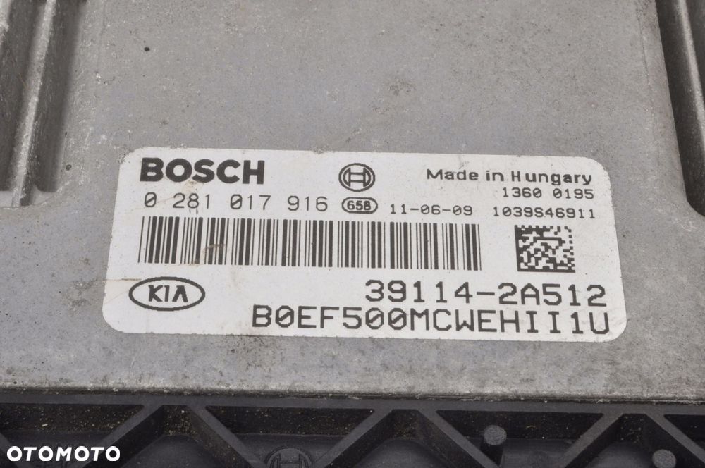 KIA PRO CEED I 1.6 CRDI 90KM KOMPUTER STEROWNIK SILNIKA 39114-2A512 LIFT - 3