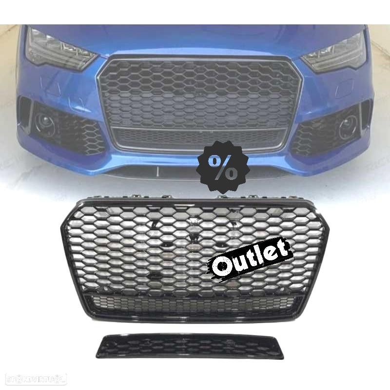 C011492C2 GRELHA DIANTEIRA AUDI A7 LOOK RS7 15-18 PRETO - 1