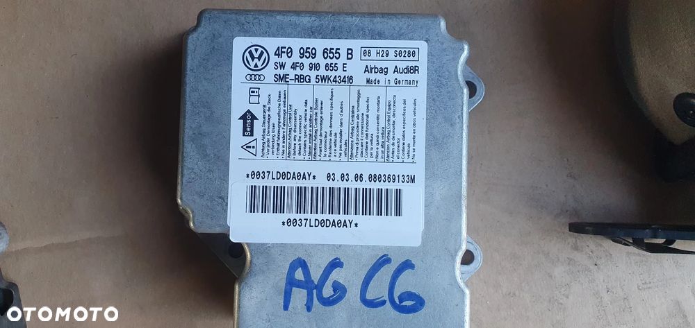 Konsola poduszki pasy AIRBAG  sensor zestaw naprawczy Audi A6 C6 Szara - 10