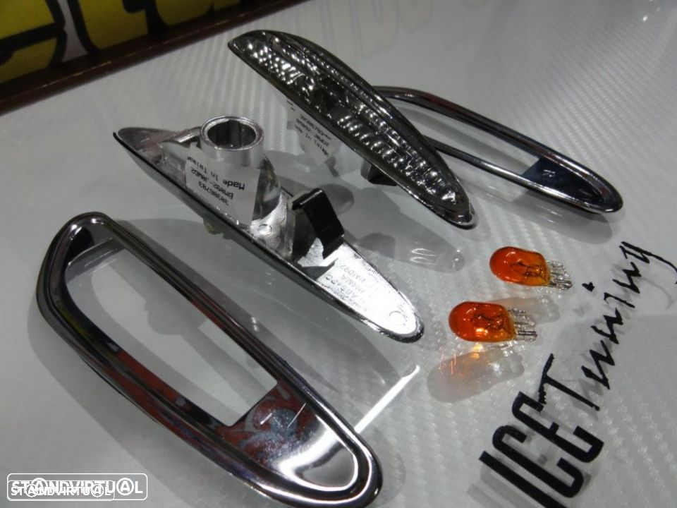 Piscas, Farolins Laterais + lâmpadas cromadas para BMW E81, E82, E84, E87, E88, E46 +01, E60, E61 E90 E91 E92 E93 fundo smoke / escurecidos - 8