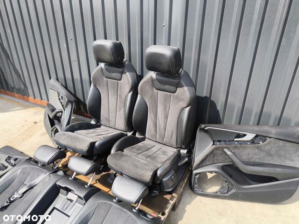 FOTEL FOTELE SKÓRA KOMPLET S LINE AUDI A4 B9 SKÓRA ALCANTARA ROLETY GRZANE - 5