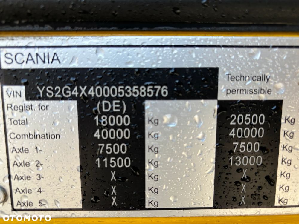 Scania Scania G490  4x4 stały napęd na wał, EURO 6, skrzynia redukcyjna , biegi terenowe , hydraulika do wywrotu, z Niemiec (G410 , G450) - 13
