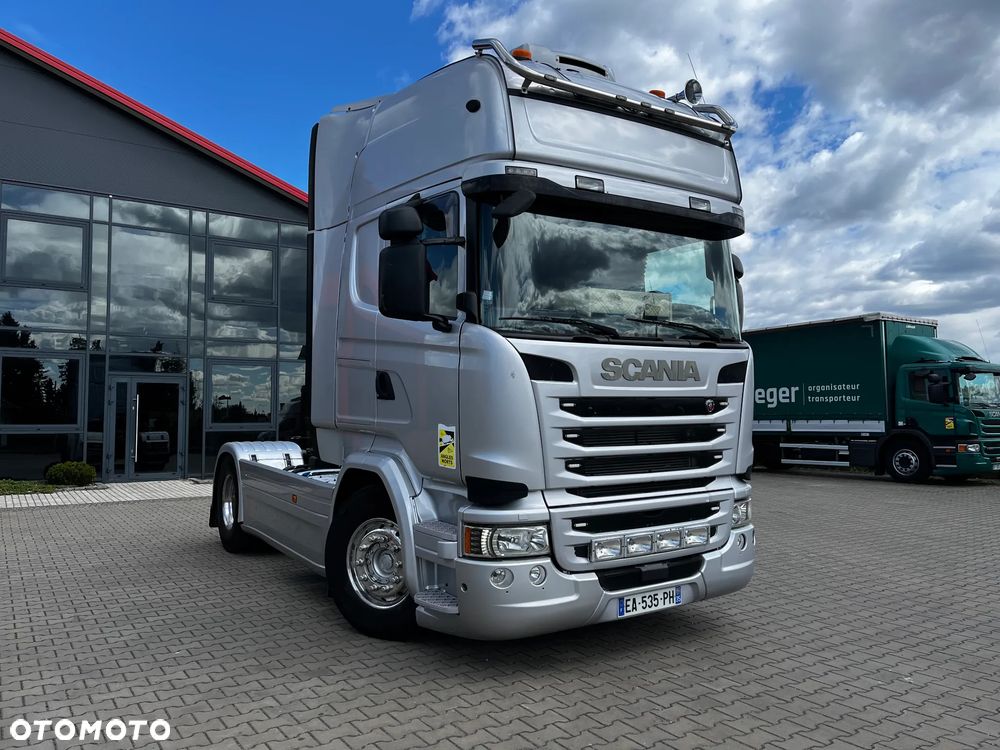 Scania R450/BEZ EGR/TOPLINE/CAŁA NA PODUSZKACH/LODÓWKA/HYDRAULIKA/SKÓRY