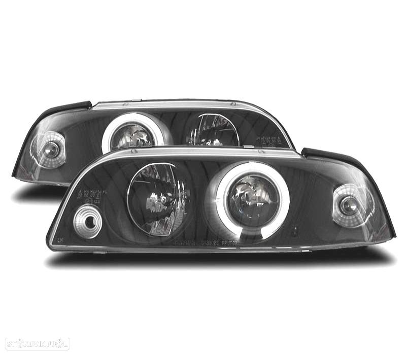 FARÓIS ANGEL EYES FIAT PUNTO 93-99 FUNDO PRETO CCFL - 2