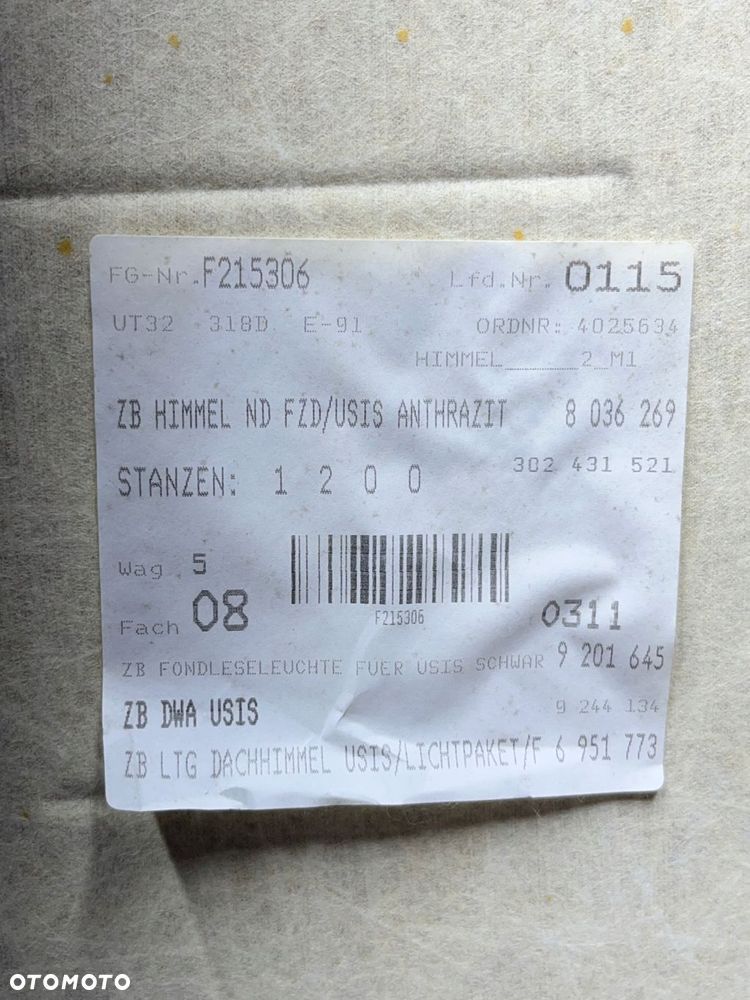 podsufitka czarna mpakiet bmw e91 - 13
