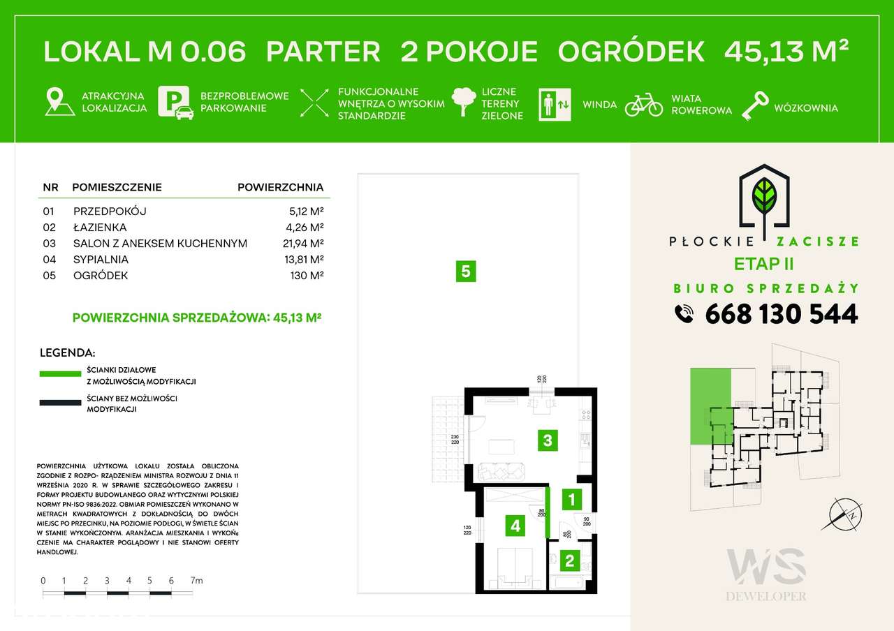 Płockie Zacisze Etap II - 45,13m2 + Ogródek 130m2