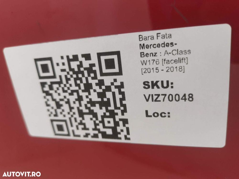 Bara Fata Mercedes-Benz  A-Class W176 [facelift] 2015 2016 2017 2018 A - 8