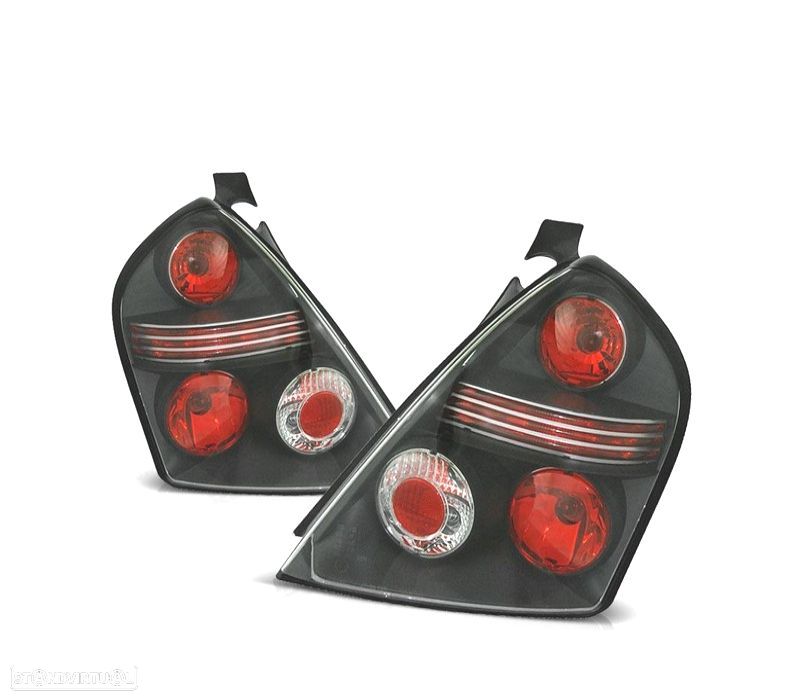 FAROLINS TRASEIROS FIAT STILO 01-08 PRETO LOOK LEXUS - 1