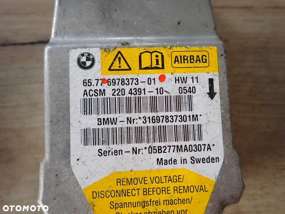 BMW STEROWNIK MODUŁ PODUSZEK AIRBAG SENSOR 6978373-01 - 2