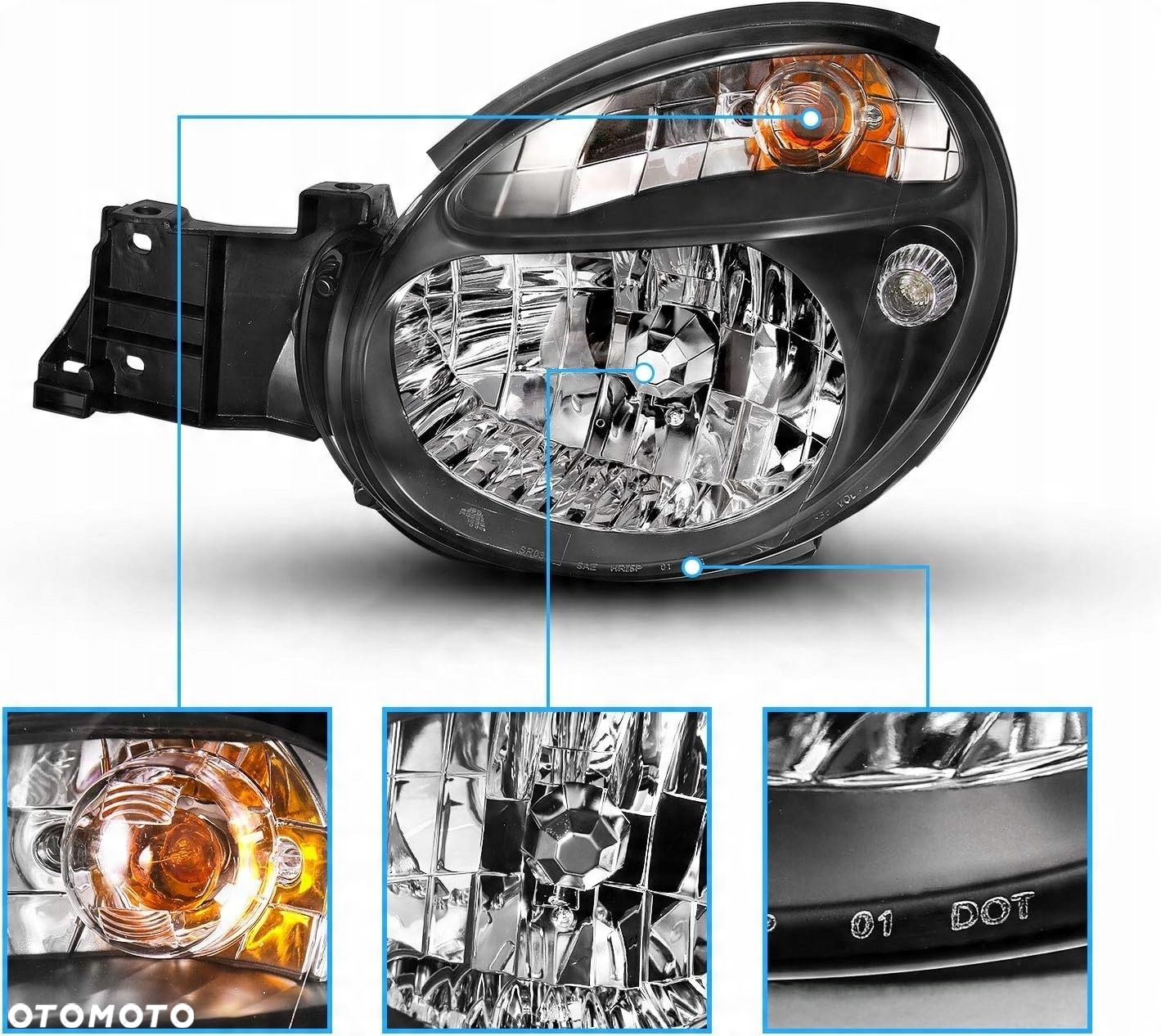 Reflektory Lampy kpl Tuning Czarne Black Subaru Impreza II 2 gg gd 2000-02 - 3