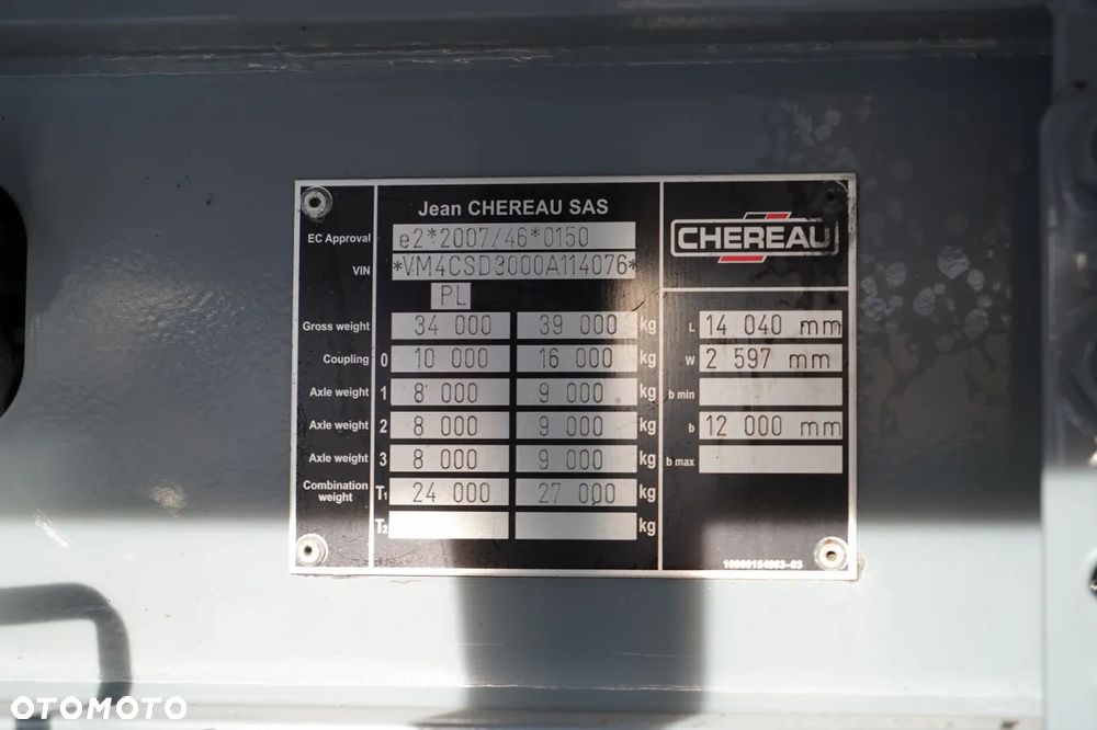 Chereau CHŁODNIA / MAXIMA 1300 / HAKÓWKA / OŚ PODNOSZONA / KOSZ NA PALETY - 25