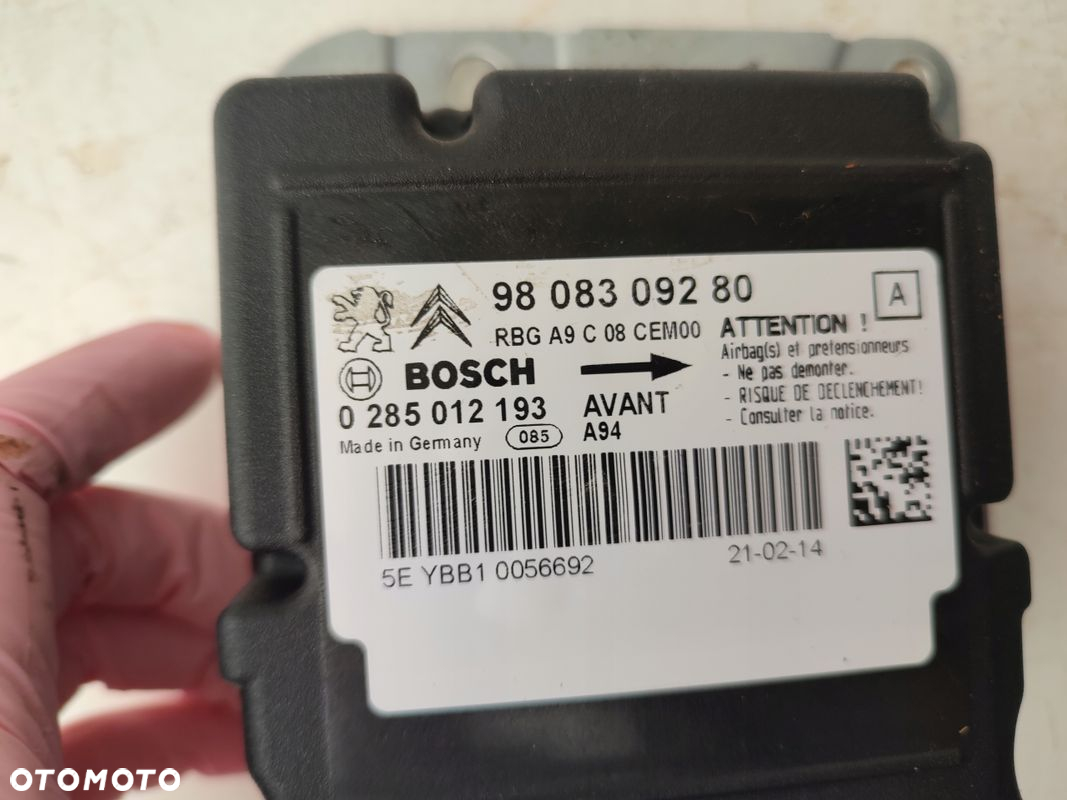 Moduł sensor AIRBAG PEUGEOT 2008 I 13-16 9808309280 - 4